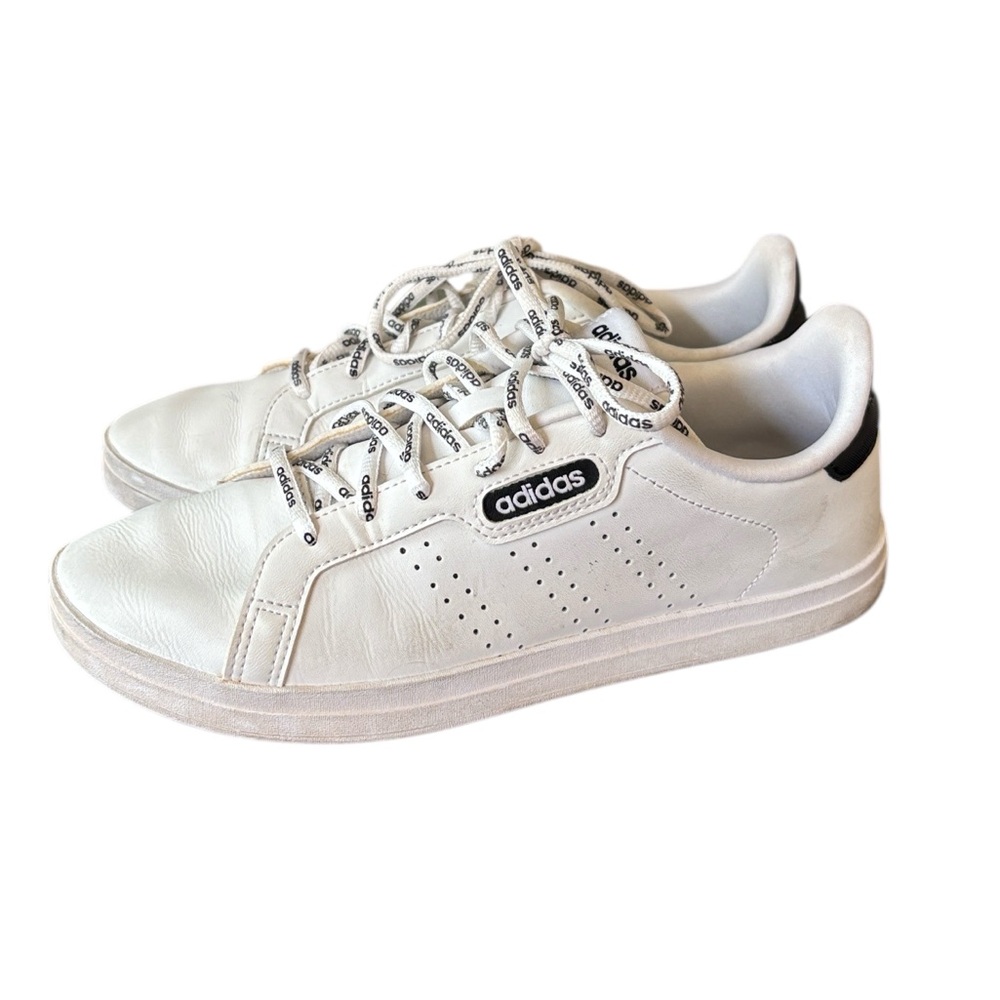 Adidas CloudFoam White Leather Lace‎ Up Sneakers Trainers Size 8.5